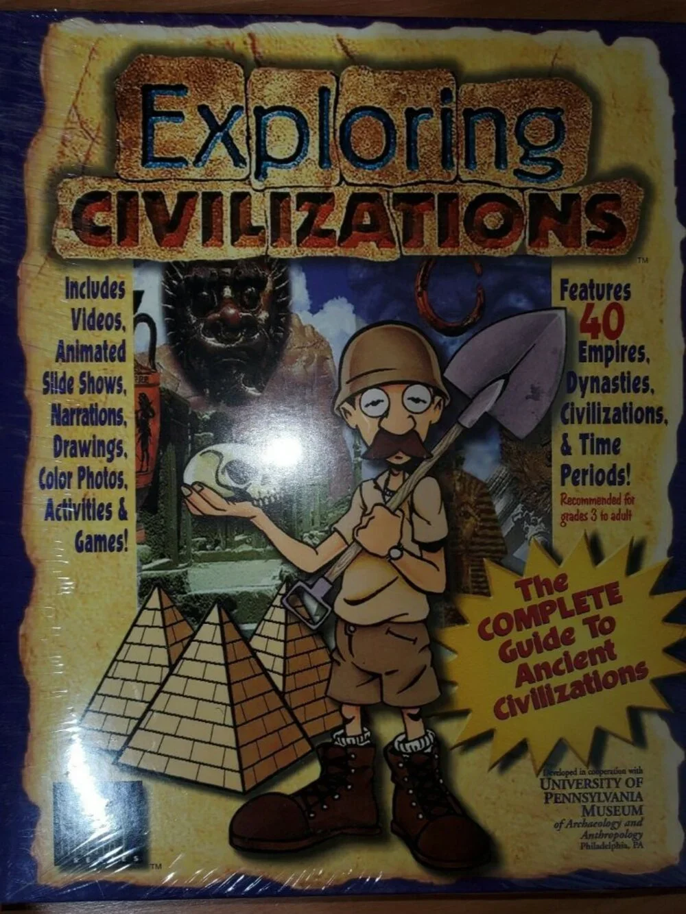 VINTAGE Exploring Civilizations CD ROM Game Win 3.1 or 95 Romtech Galaxy Series!